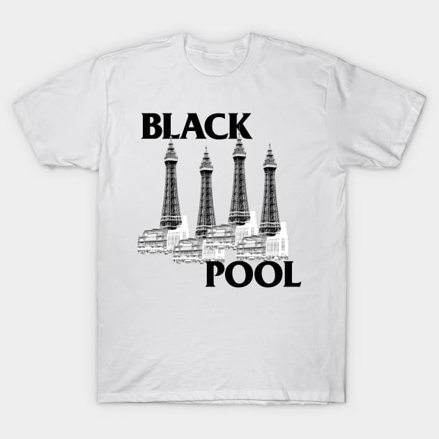 Blackpool / Black Flag Parody Tribute Design T-Shirt by DankFutura